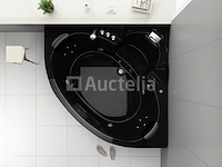 2 persoons whirlpool massagebad - zwart - hoekbad - 152x152x62cm