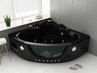 2 persoons whirlpool massagebad - zwart - hoekbad - 152x152x62cm - afbeelding 2 van  3