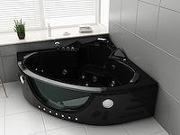 2 persoons whirlpool massagebad - zwart - hoekbad - 152x152x62cm - afbeelding 1 van  3