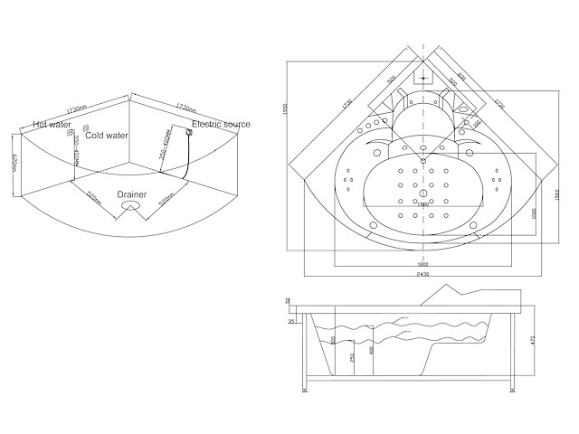 2 persoons whirlpool massagebad met heater - hoekbad 172.5x172.5cm - afbeelding 3 van  5