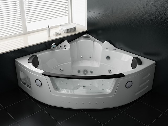 2 persoons whirlpool massagebad met heater - hoekbad 172.5x172.5cm - afbeelding 1 van  5