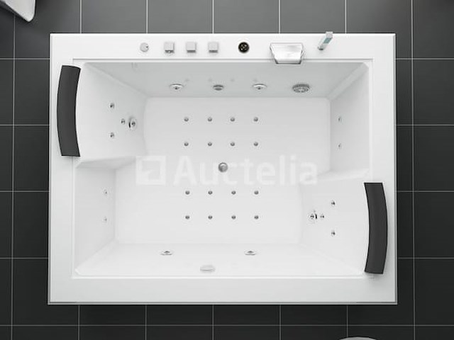 2 persoons whirlpool massagebad wit - half vrijstaand 180x145cm - afbeelding 1 van  5