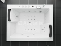 2 persoons whirlpool massagebad wit - half vrijstaand 180x145cm - afbeelding 1 van  5