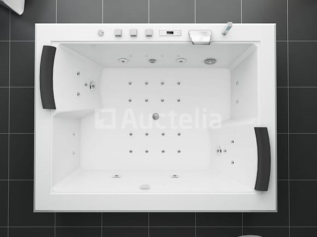 2 persoons whirlpool massagebad wit - half vrijstaand 180x145cm - afbeelding 4 van  5