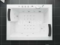 2 persoons whirlpool massagebad wit - half vrijstaand 180x145cm - afbeelding 4 van  5