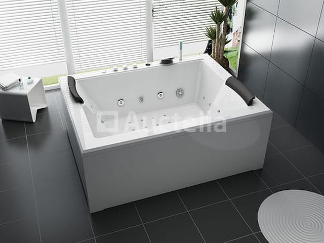 2 persoons whirlpool massagebad wit - half vrijstaand 180x145cm - afbeelding 5 van  5