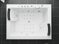 2 persoons whirlpool massagebad wit - half vrijstaand 180x145cm - afbeelding 3 van  5