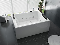 2 persoons whirlpool massagebad wit - half vrijstaand 180x145cm - afbeelding 1 van  5
