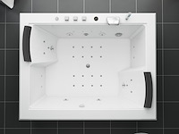 2 persoons whirlpool massagebad wit - half vrijstaand 180x145cm - afbeelding 2 van  5
