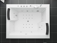 2 persoons whirlpool massagebad wit - half vrijstaand 180x145cm - afbeelding 4 van  5
