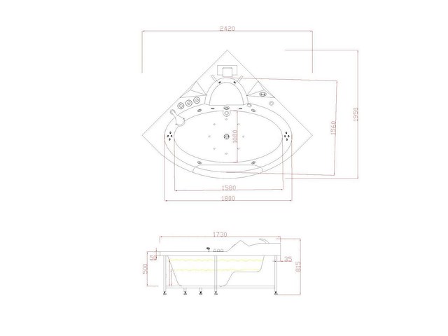 2 persoons whirlpool massagebad wit - hoekbad 172.5x172.5cm - afbeelding 7 van  12