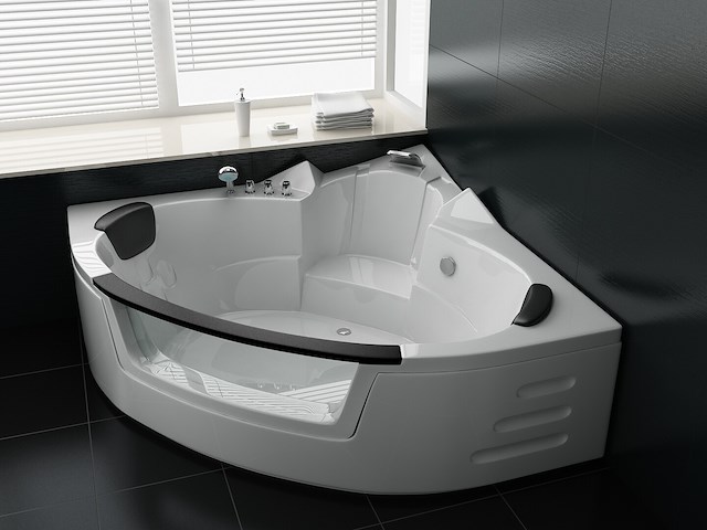 2 persoons whirlpool massagebad wit - hoekbad 172.5x172.5cm - afbeelding 5 van  12