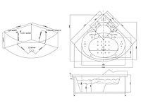 2 persoons whirlpool massagebad wit - hoekbad 172.5x172.5cm - afbeelding 6 van  12