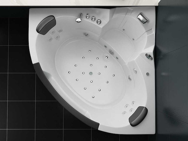 2 persoons whirlpool massagebad wit - hoekbad 172.5x172.5cm - afbeelding 7 van  12
