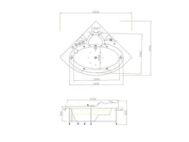 2 persoons whirlpool massagebad wit - hoekbad 172.5x172.5cm - afbeelding 8 van  12
