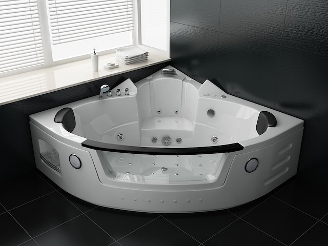 2 persoons whirlpool massagebad wit - hoekbad 172.5x172.5cm - afbeelding 9 van  12