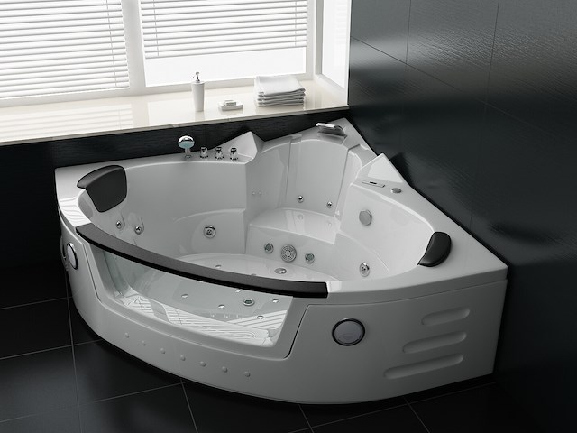 2 persoons whirlpool massagebad wit - hoekbad 172.5x172.5cm - afbeelding 11 van  12