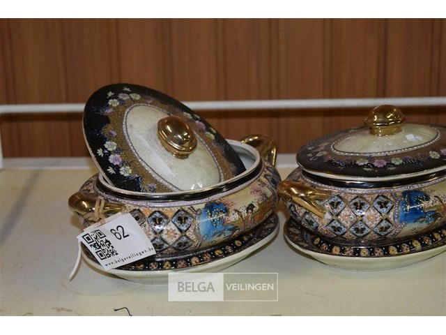 2 porseleinen satsuma - afbeelding 2 van  2