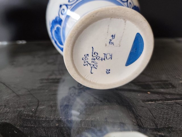 2 porseleinen vazen delft, porseleinen bonbonniere delft - afbeelding 6 van  9