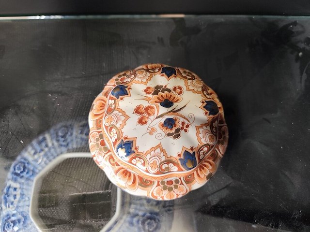 2 porseleinen vazen delft, porseleinen bonbonniere delft - afbeelding 8 van  9