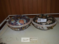 2 porselijnen soep terrine met deksel chinese stijl - afbeelding 1 van  4