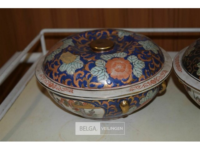 2 porselijnen soep terrine met deksel chinese stijl - afbeelding 2 van  4
