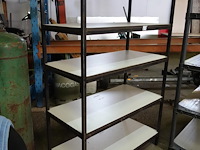 2 rekken met 5 schappen l. 1,75 x h. 0,87 x b. 0,40 m en 1 rek met 5 schappen l. 1,52 x h. 1,00 x b.0,80m - afbeelding 2 van  4