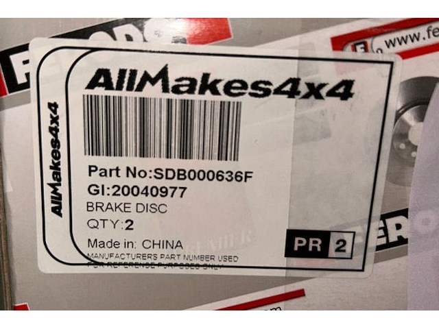 2 remschijven ferodo - afbeelding 4 van  4