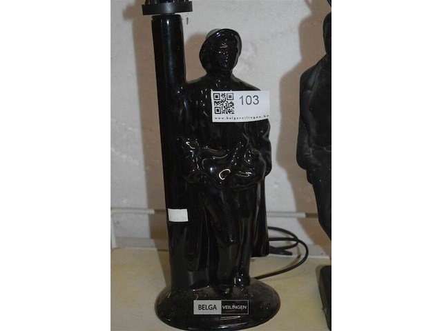 2 retro lampen ,man aan lichtpaal - afbeelding 3 van  4