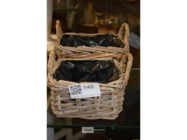 2 rieten mandjes - afbeelding 3 van  4