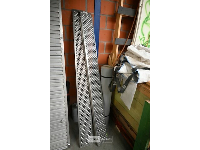 2 rvs oprijplaten afm l200 x b20 cm - afbeelding 1 van  1