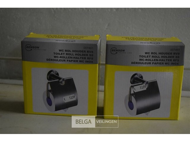 2 rvs wc rol houders - afbeelding 1 van  2
