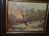 2 schilderijen in bruin houten kader afm.70x60 - afbeelding 5 van  6