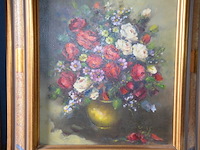 2 schilderijen in houten kader bloemen - afbeelding 5 van  6