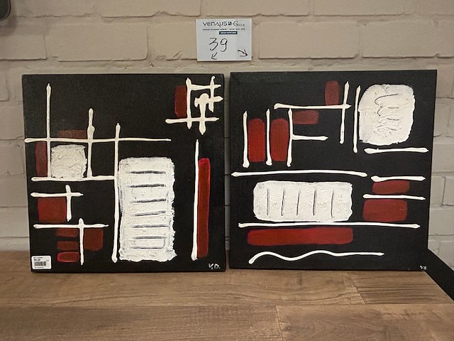 2 schilderijen op doek - afbeelding 1 van  3