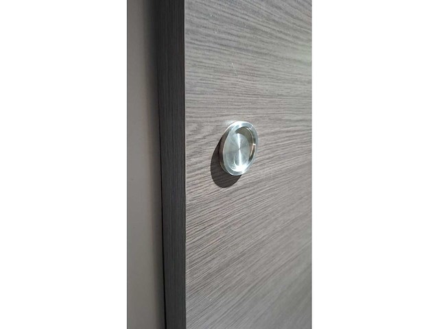 2 schuifdeuren – melamine afwerking eik antraciet – volledige deursets - afbeelding 4 van  4