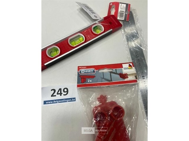 2 spanners voor metselkoord - waterpas met magneet - inox meetlat 30cm - afbeelding 3 van  3