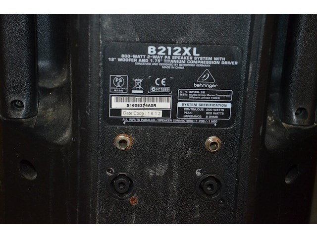 2 speakers behringer b212xl - afbeelding 6 van  6