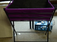 2 stoffen bloembakken op voet