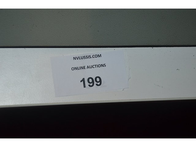 2 stoffen vergaderstoelen, rechthoekige witte tafel 100 x 200 cm (188,219) - afbeelding 2 van  7