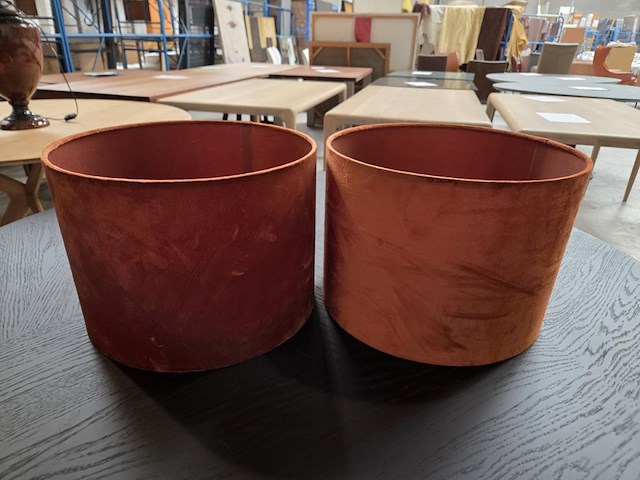 2 stuks lampenkap velours, roestbruin - afbeelding 1 van  3