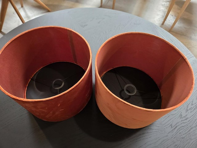 2 stuks lampenkap velours, roestbruin - afbeelding 2 van  3