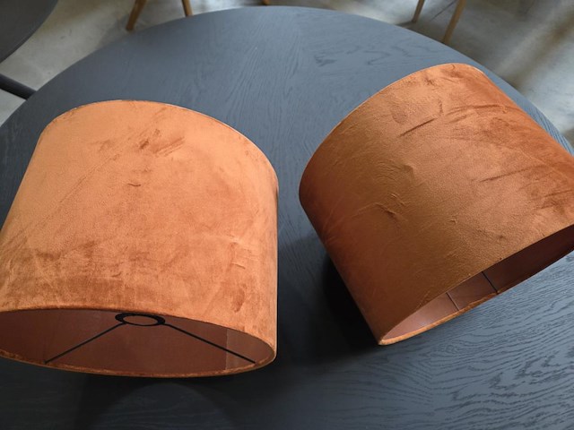 2 stuks lampenkap velours, roestbruin - afbeelding 3 van  3