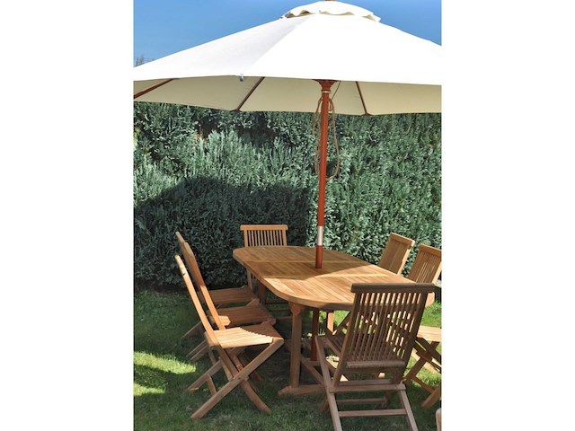 2 stuks vouwstoel in teak - afbeelding 3 van  3