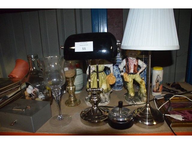 2 tafellampen, 12 diverse sierstukken - afbeelding 4 van  8