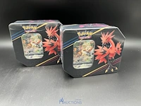 2 tcg-tins crown zenith galarian zapdos pokémon - engelstalig