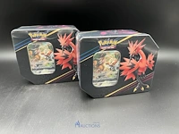 2 tcg-tins crown zenith galarian zapdos pokémon - engelstalig