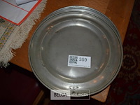 2 tinnen schotels vermoedelijk 18 eeuws met keurmerk - afbeelding 1 van  5