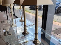 2 vintage design kolomlampen met houten voet - afbeelding 4 van  4
