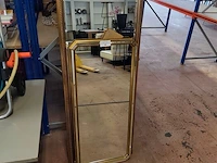 2 vintage spiegels in goudkleurige kader, 100x50 cm en 150x60 cm